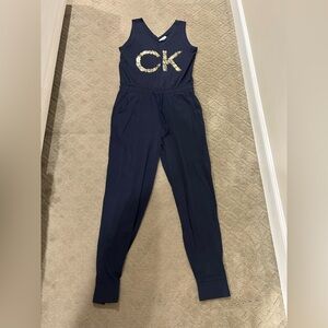 Calvin Klein Navy Top with Gold logo size S